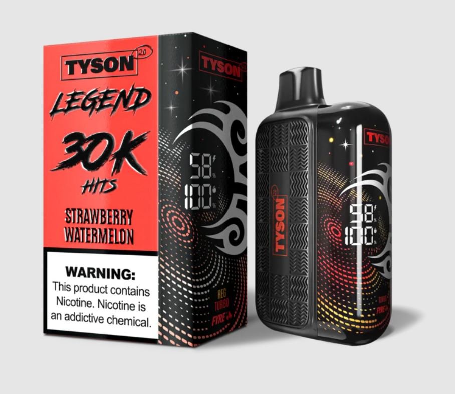 When it comes to a refreshing, sweet vaping experience, the Tyson 2.0 Legend 30K Strawberry Watermelon disposable vape stands out. This e-cigarette offers a smooth, satisfying draw packed with the delicious flavors of ripe strawberries and juicy watermelon.